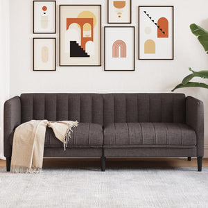 2-Sitzer Sofa Dunkelbraun Stoff