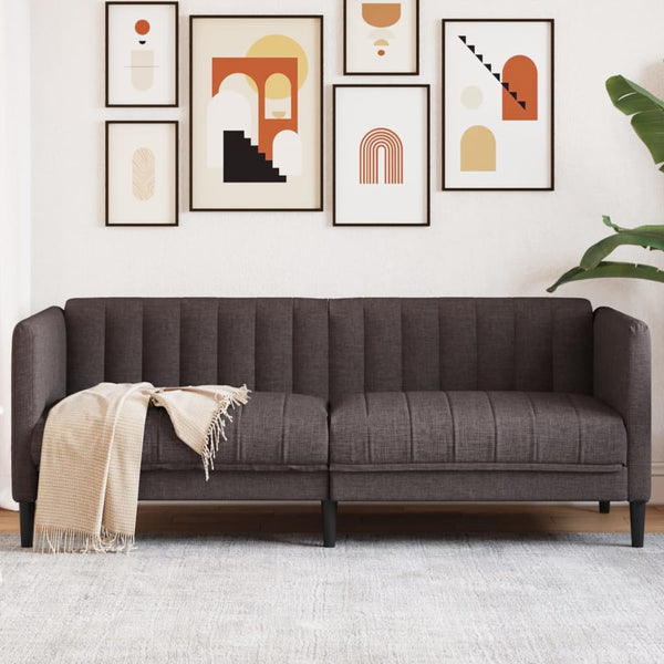 2-Sitzer Sofa Dunkelbraun Stoff