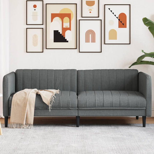 3-Sitzer Sofa Dunkelgrau Stoff