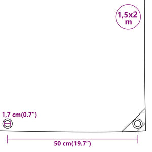 vidaXL Tarpaulin Green 1.5x2 m 650 g/m²