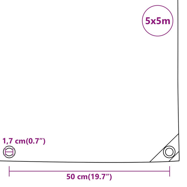 vidaXL Tarp Blue 5x5 m 650 g/m²