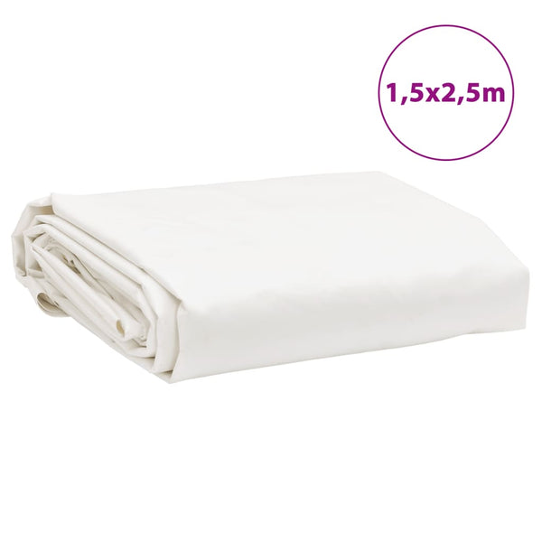 vidaXL Tarpaulin White 1.5x2.5 m 650 g/m²
