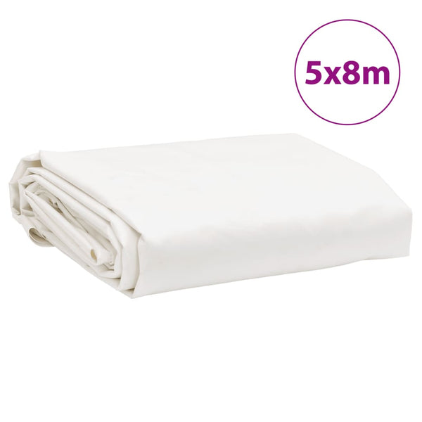 vidaXL Tarp White 5x8 m 650 g/m²