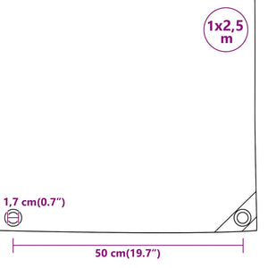 vidaXL Tarpaulin Black 1x2.5 m 650 g/m²