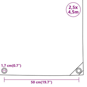 vidaXL Tarpaulin Black 2.5x4.5 m 650 g/m²