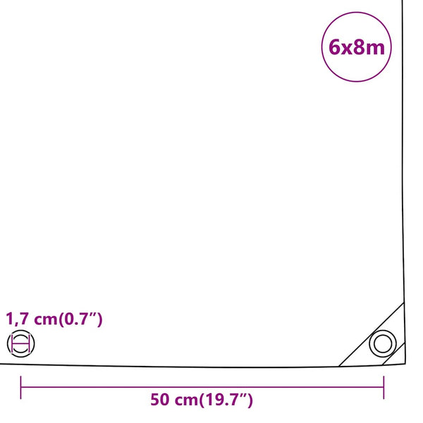 vidaXL Tarpaulin Anthracite 6x8 m 650 g/m²
