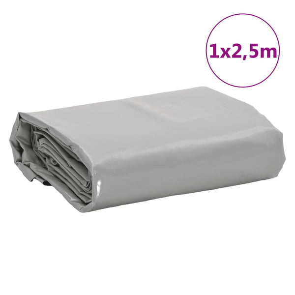 vidaXL Tarpaulin Grey 1x2.5 m 650 g/m²