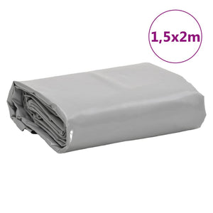vidaXL Tarpaulin Grey 1.5x2 m 650 g/m²