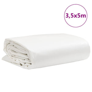 vidaXL Tarpaulin White 3.5x5 m 650 g/m²