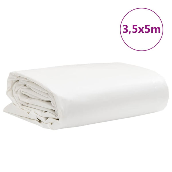 vidaXL Tarpaulin White 3.5x5 m 650 g/m²
