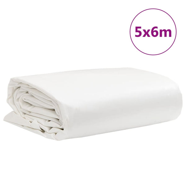 vidaXL Tarpaulin White 5x6 m 650 g/m²