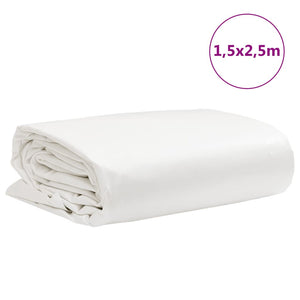 vidaXL Tarpaulin White 1.5x2.5 m 650 g/m²