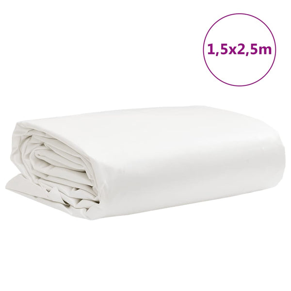 vidaXL Tarpaulin White 1.5x2.5 m 650 g/m²