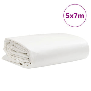 vidaXL Tarpaulin White 5x7 m 650 g/m²