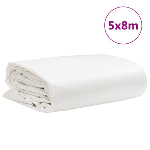 vidaXL Tarp White 5x8 m 650 g/m²