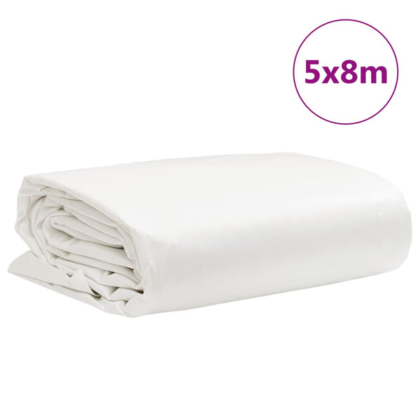 vidaXL Tarp White 5x8 m 650 g/m²