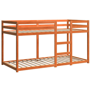 vidaXL Bunk Bed Waxed Brown 80x200 cm Solid Pine Wood
