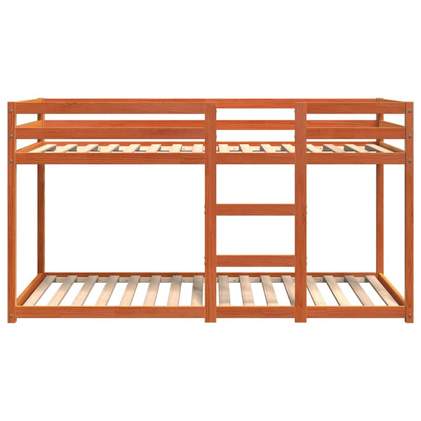 vidaXL Bunk Bed Waxed Brown 80x200 cm Solid Pine Wood