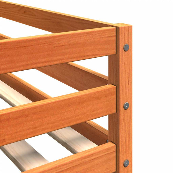 vidaXL Bunk Bed Waxed Brown 80x200 cm Solid Pine Wood