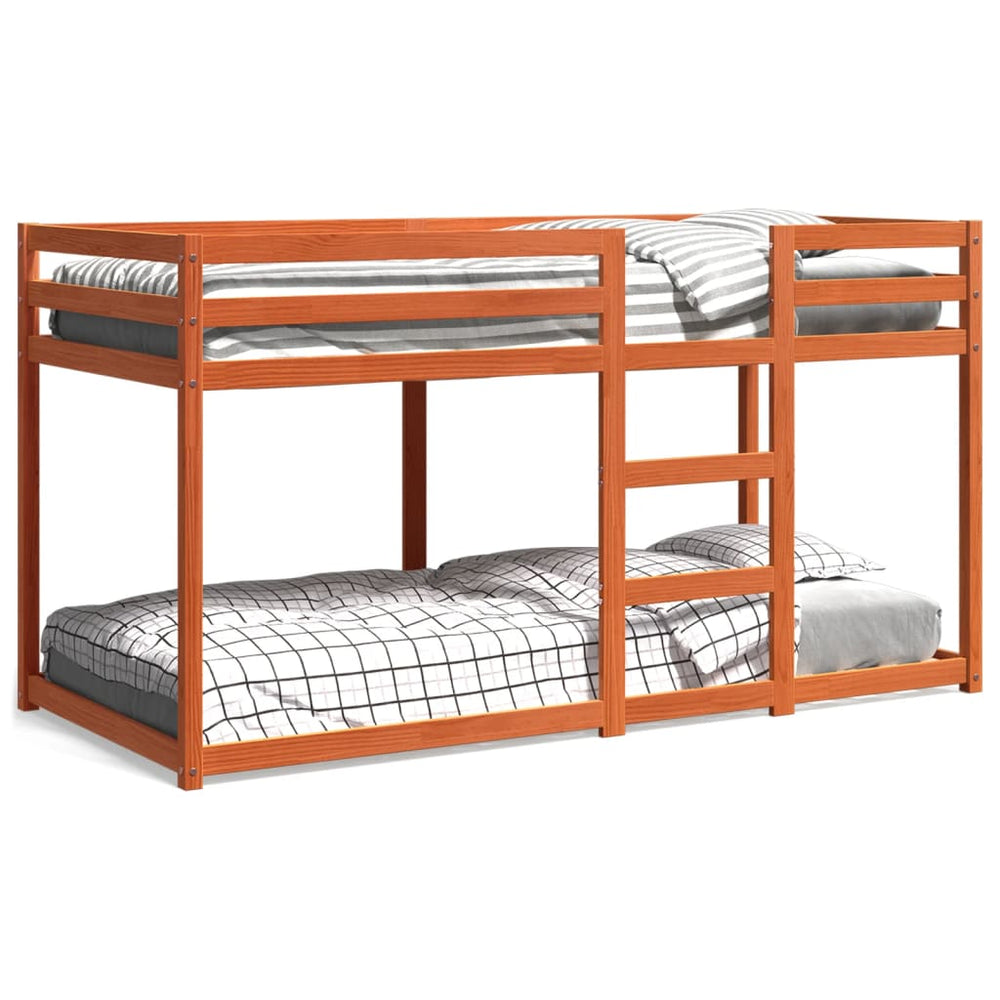 vidaXL Bunk Bed Wax Brown 75x190 cm Solid Pine Wood