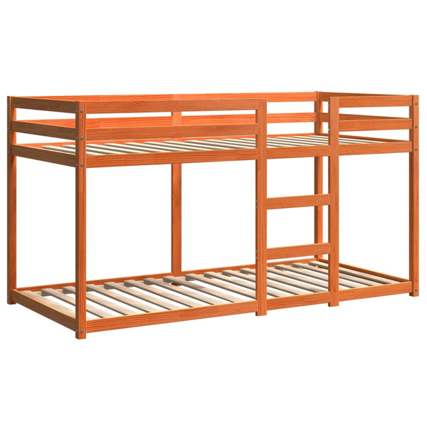 vidaXL Bunk Bed Wax Brown 75x190 cm Solid Pine Wood