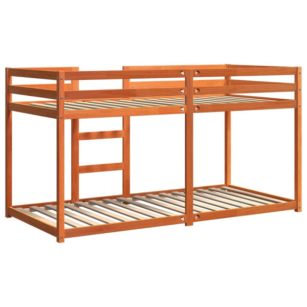 vidaXL Bunk Bed Wax Brown 75x190 cm Solid Pine Wood