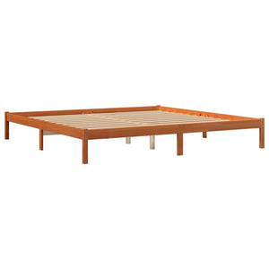 vidaXL Solid Wood Bed Frame without Mattress Waxed Brown 200x200 Pinewood
