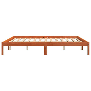 vidaXL Solid Wood Bed Frame without Mattress Waxed Brown 200x200 Pinewood