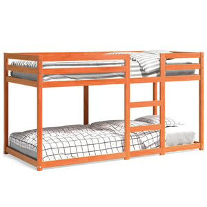 vidaXL Bunk Bed Wax Brown 90x200 cm Solid Pine Wood