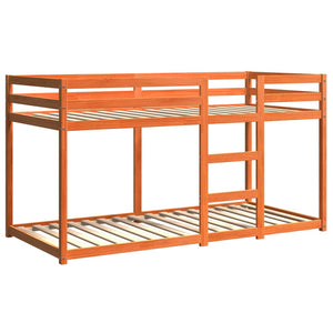 vidaXL Bunk Bed Wax Brown 90x200 cm Solid Pine Wood