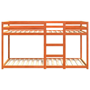 vidaXL Bunk Bed Wax Brown 90x200 cm Solid Pine Wood