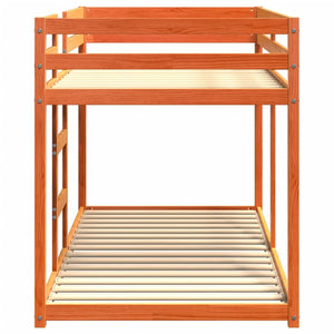 vidaXL Bunk Bed Wax Brown 90x200 cm Solid Pine Wood