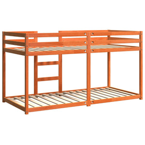 vidaXL Bunk Bed Wax Brown 90x200 cm Solid Pine Wood
