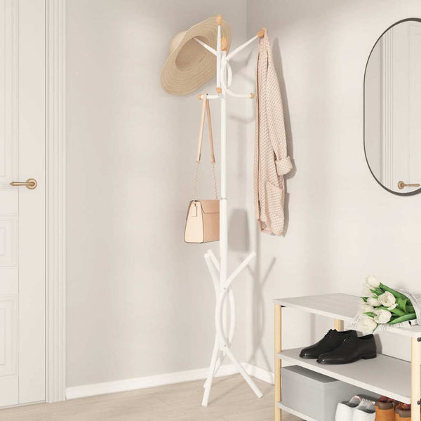 vidaXL Coat Rack White 176 cm Powder-Coated Iron