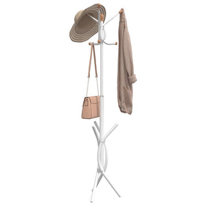 vidaXL Coat Rack White 176 cm Powder-Coated Iron