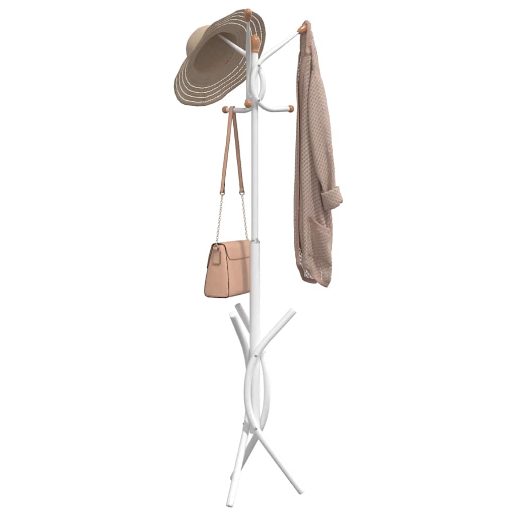 vidaXL Coat Rack White 176 cm Powder-Coated Iron