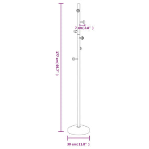 vidaXL Coat Rack Black 177 cm Powder-Coated Iron