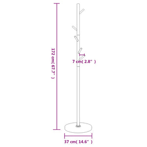 vidaXL Coat Rack Black 172 cm Powder-Coated Iron
