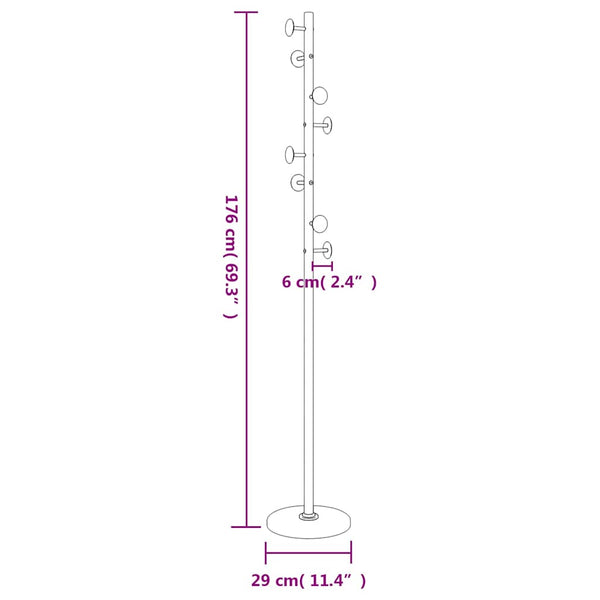vidaXL Clothes Rack Black 176 cm Powder-Coated Iron