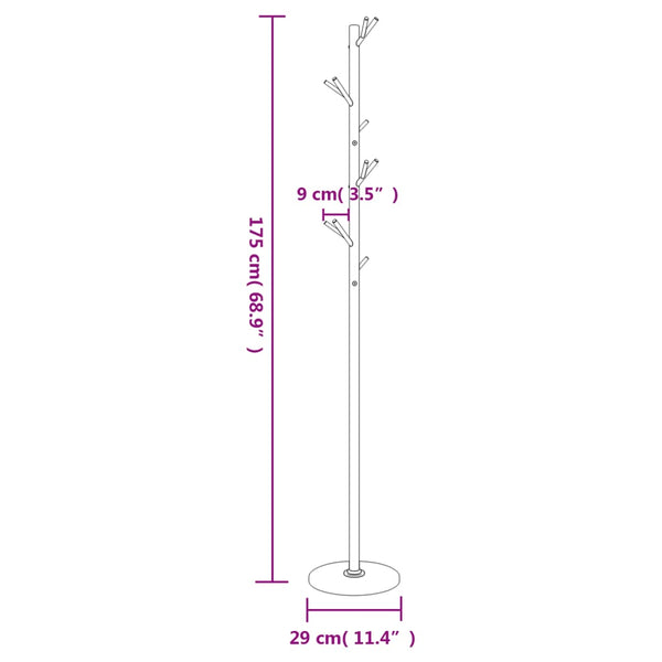 vidaXL Garment Rack Black 175 cm Powder-Coated Iron