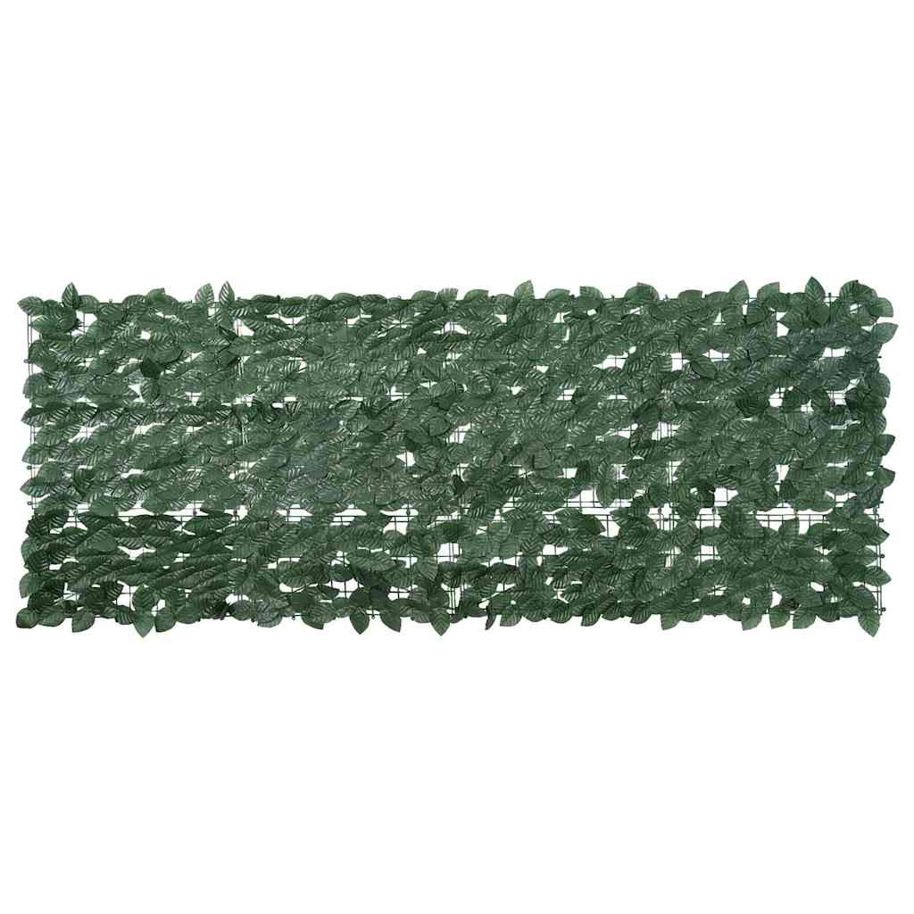 vidaXL Balcony Privacy Screen with Dark Green Leaves 200x75 cm