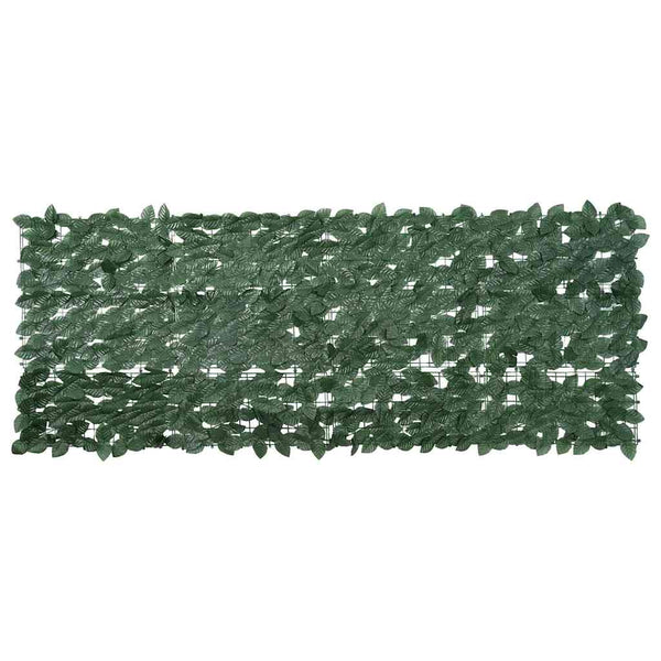 vidaXL Balcony Privacy Screen with Dark Green Leaves 200x75 cm