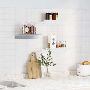 vidaXL Wall Shelves 3 pcs. Silver Stainless Steel