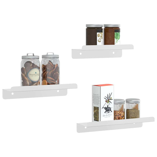 vidaXL Wall Shelves 3 pcs. Silver Stainless Steel