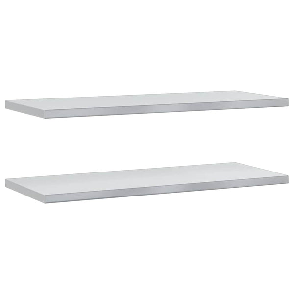 vidaXL Wall Shelves 2 pcs. 100x40 cm Silver Stainless Steel