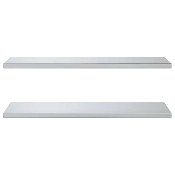 vidaXL Wall Shelves 2 pcs. 100x40 cm Silver Stainless Steel