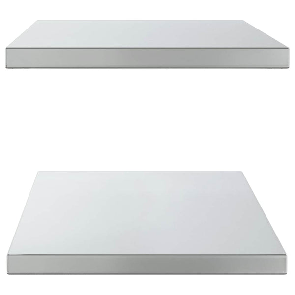 vidaXL Wall Shelves 2 pcs. 100x40 cm Silver Stainless Steel