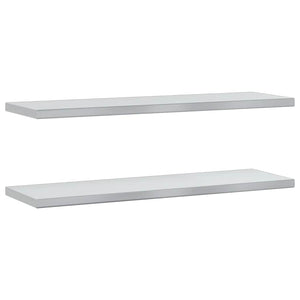 vidaXL Wall Shelves 2 pcs. 100x30 cm Silver Stainless Steel