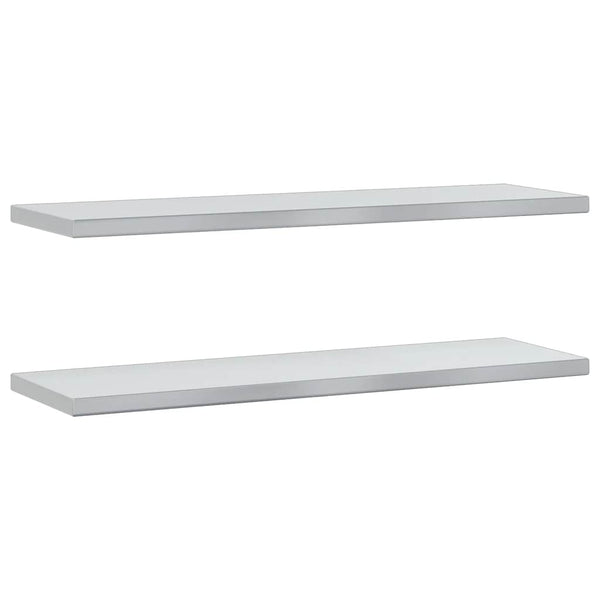 vidaXL Wall Shelves 2 pcs. 100x30 cm Silver Stainless Steel