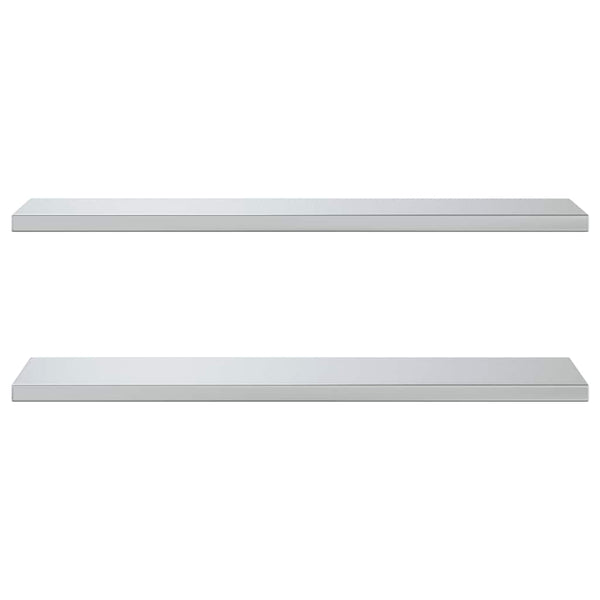 vidaXL Wall Shelves 2 pcs. 100x30 cm Silver Stainless Steel
